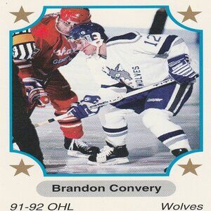 Brandon Convery - 91-92 OHL "Tomorrow's Stars Today" Hockey Card